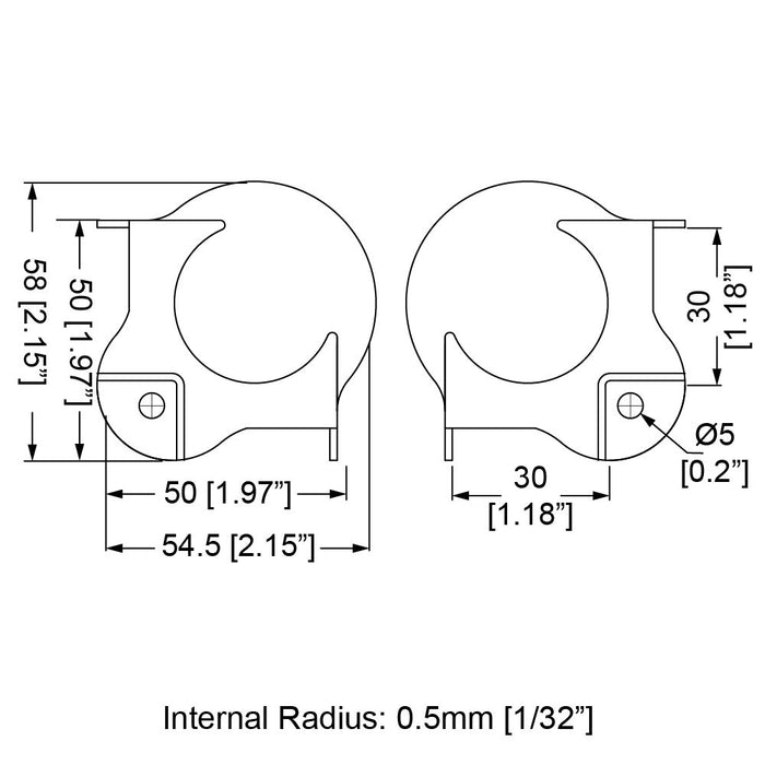 C1351Z - Penn Elcom - C1351 - Large PennBrite Ball Corner with 30mm Offset and 0.5mm Radius