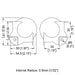 C1351Z - Penn Elcom - C1351 - Large PennBrite Ball Corner with 30mm Offset and 0.5mm Radius