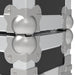 C1351-STACK - Penn Elcom - C1351-STACK - Large Tight Radius Stackable Ball Corner with interlocking cut-outs and 1.5mm Radius