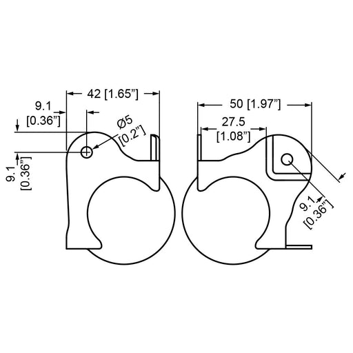 C1358Z - Penn Elcom - C1358Z - PennBrite Brace Ball Corner with 30mm Offset on One Leg and 1.5mm Radius