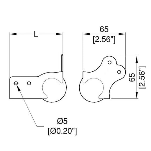 C1374/00/75 - Penn Elcom - C1374/00/75 - 75mm High PennBrite Brace Ball Corner with 4.5mm Radius