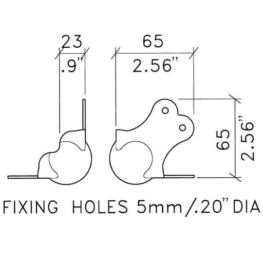 C1380Z - Penn Elcom - C1380Z - Large PennBrite 2 Leg Ball Heavy Duty Ball Corner with 3mm Radius