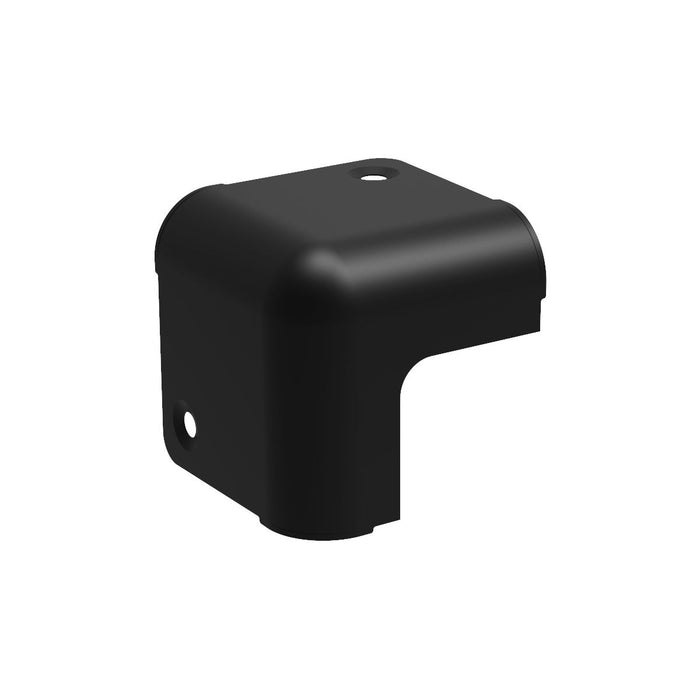 C1821K - Penn Elcom - C1821K - 2 Leg Black Wrap-Around Cabinet Corner with Countersunk Holes and 12mm Radius