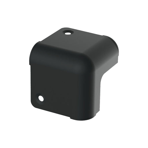 C1821K - Penn Elcom - C1821K - 2 Leg Black Wrap-Around Cabinet Corner with Countersunk Holes and 12mm Radius
