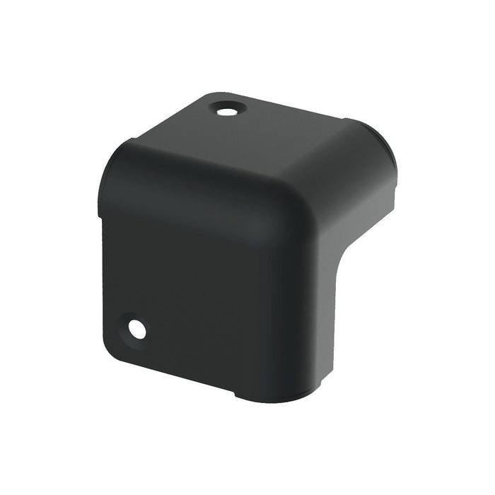 C1821K - Penn Elcom - C1821K - 2 Leg Black Wrap-Around Cabinet Corner with Countersunk Holes and 12mm Radius