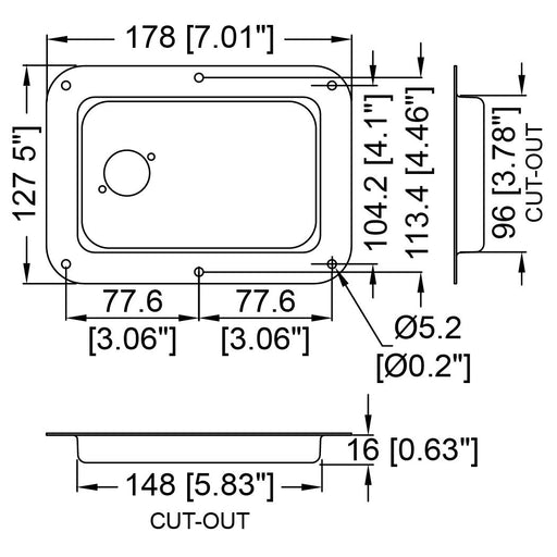 D021Z - Penn Elcom - D021Z - Dish Punched for 1 x D-Series Connector - Zink