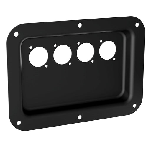 D024K - Penn Elcom - D024K - Dish Punched for 4 x D-Series Connectors - Black