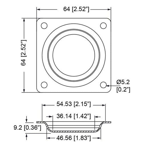 D0650 - Penn Elcom - D0650 - Zinc Lid Dish for Rubber Foot.
