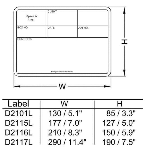 D2115L - Penn Elcom - D2115L - Label For D2115.