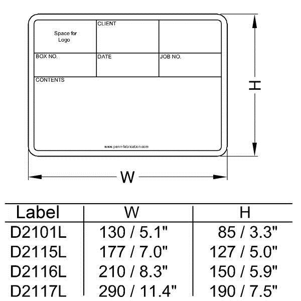 D2116L - Penn Elcom - D2116L - Label For D2116.