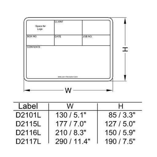 D2117L - Penn Elcom - D2117L - Label For D2117.
