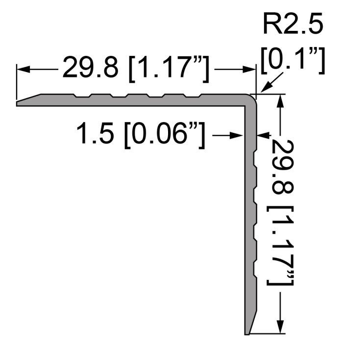 E0775 - Penn Elcom - E0775 - Single Angle Extrusion - 29.8mm