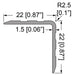 E0815 - Penn Elcom - E0815 - Single Angle Extrusion - 22mm