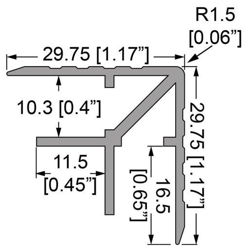 E0875 - Penn Elcom - E0875 - Double Angle Extrusion - 30mm x 30mm For 9mm Panels - Sold as a 4M Length.