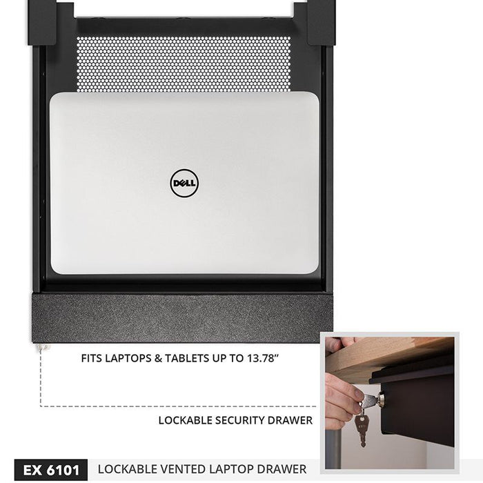EX-6101B - Penn Elcom - EX-6101B - Lockable Vented Laptop Drawers.
