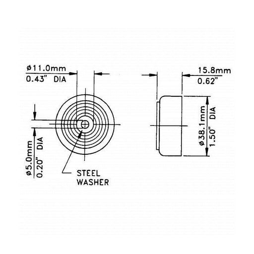 F1558 - Penn Elcom - F1558 - Medium Rubber Foot