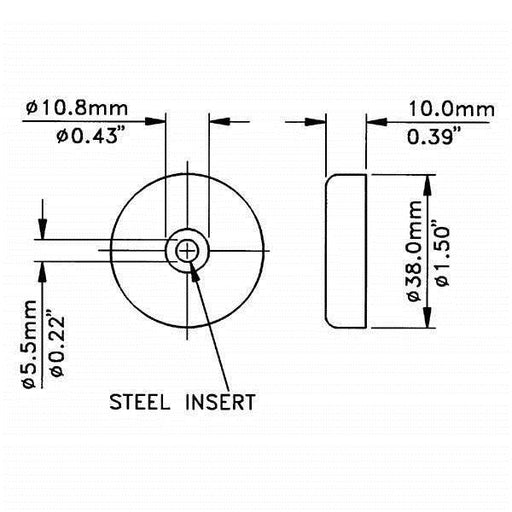 F1687 - Penn Elcom - F1687 - Medium Rubber Foot with Steel Washer
