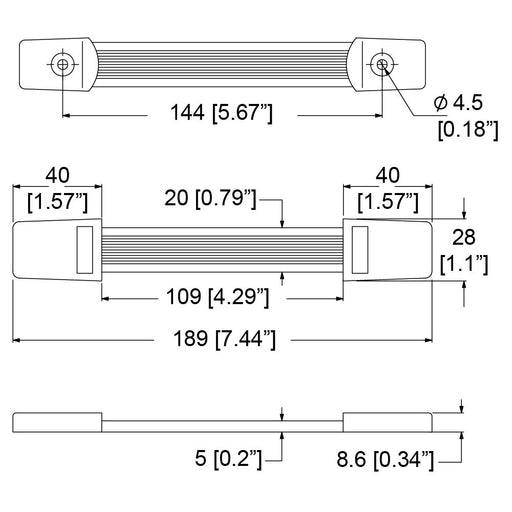 H1013 - Penn Elcom - H1013 - Strap Handle with Metal End Caps and Plastic Cover.