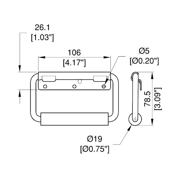 H1078Z - Penn Elcom - H1078Z - Sprung Surface Handle