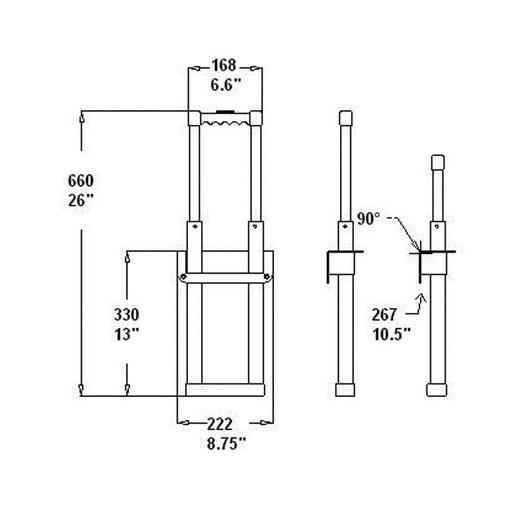 H4117 - Penn Elcom - H4117 - 3 Stage Internal Mount Telescopic Handle.