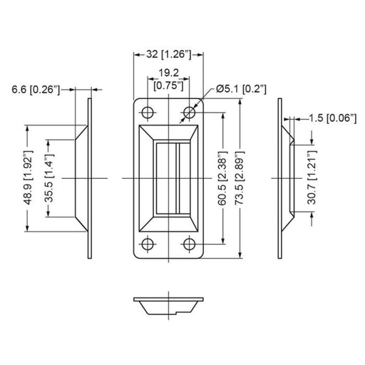 L0747/CP - Penn Elcom - L0747/CP - Catch Plate For Valance Spanning Catches.