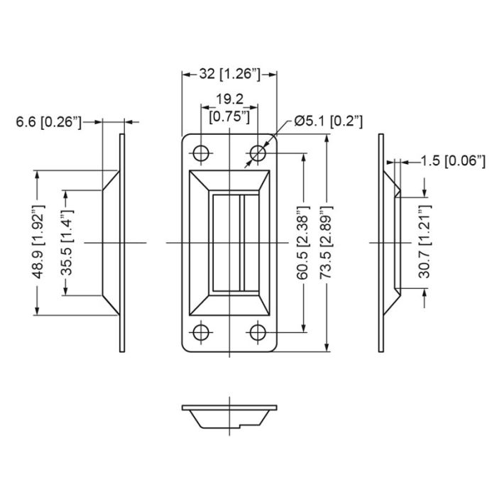 L0747/CP - Penn Elcom - L0747/CP - Catch Plate For Valance Spanning Catches.