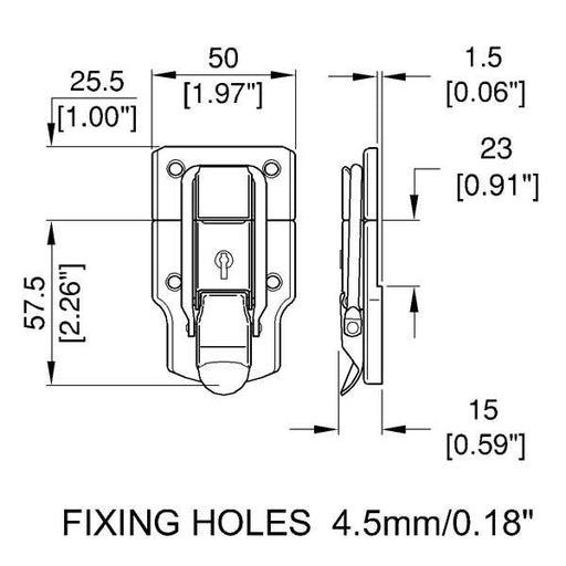 L0951N - Penn Elcom - L0951N - Lockable Draw Latch