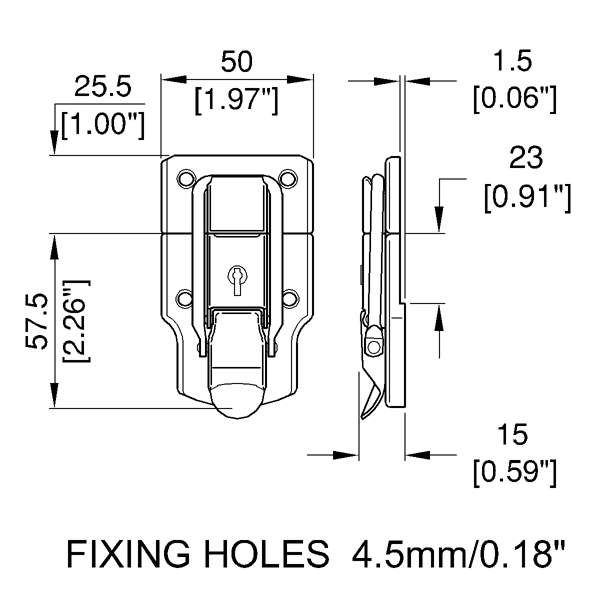 L0951N - Penn Elcom - L0951N - Lockable Draw Latch