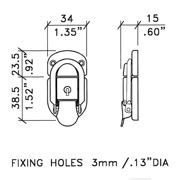 L0955C - Penn Elcom - L0955 - Lockable Draw Latch