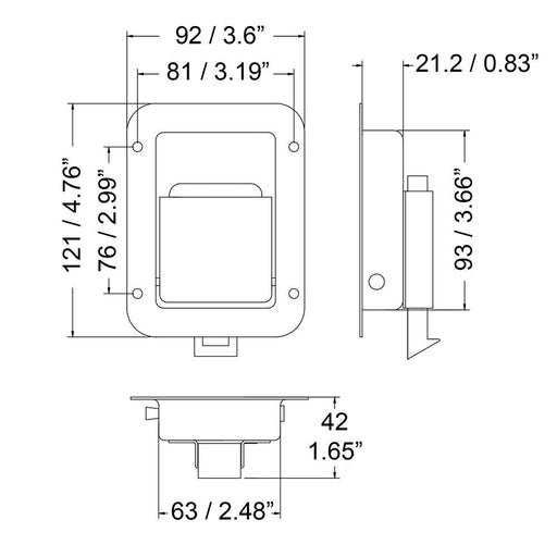 L1212Z - Penn Elcom - L1212Z - Large Heavy Duty Slam Latch With Paddle Handle.