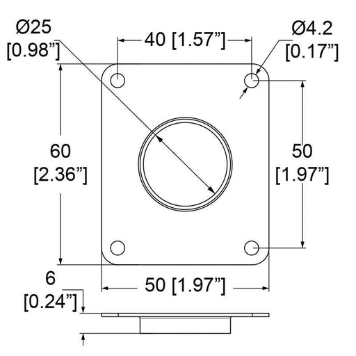 L2455/MBZ - Penn Elcom - L2455/MBZ - Cover Plate for Small Slam Latch for Slam-Lid System