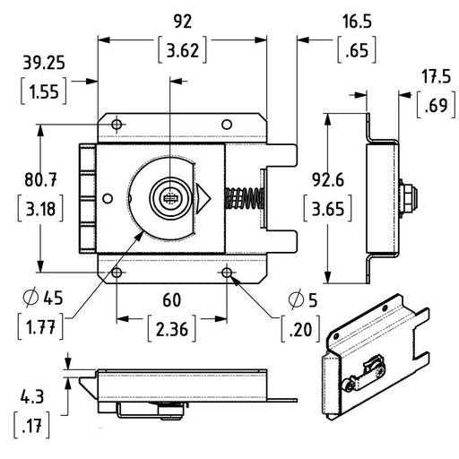 L2472 - Penn Elcom - L2472 - Slam Latch For Slam Lid System - Lockable