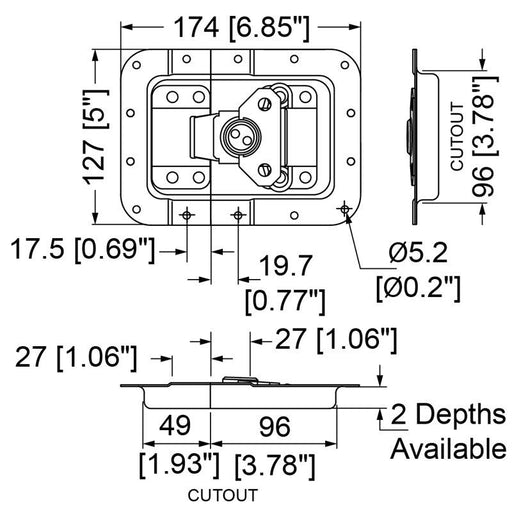 L944/527/10MOL3 - Penn Elcom - L944/527/10MOL3 - Large MOL Latch in Offset Dish
