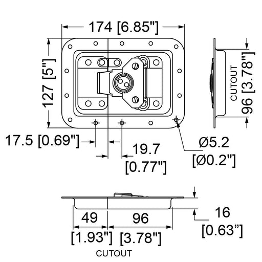 L944/528MOL - Penn Elcom - L944/528MOL - Large MOL Latch in Plain Dish