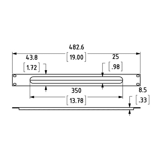 R1268/1UK-PBS - Penn Elcom - R1268/1UK-PBS - Cable Access Slot and Brushes.
