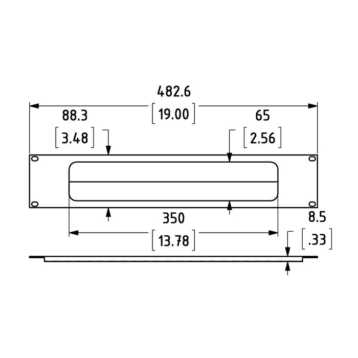 R1268/2UK-PBS - Penn Elcom - R1268/2UK-PBS - Cable Access Slot and Brushes.