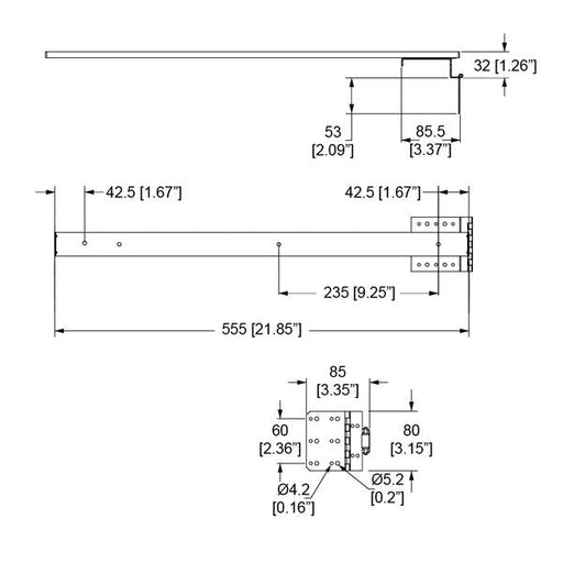 R50335 - Penn Elcom - R5033X - Door Hinge On Drawer Slide.