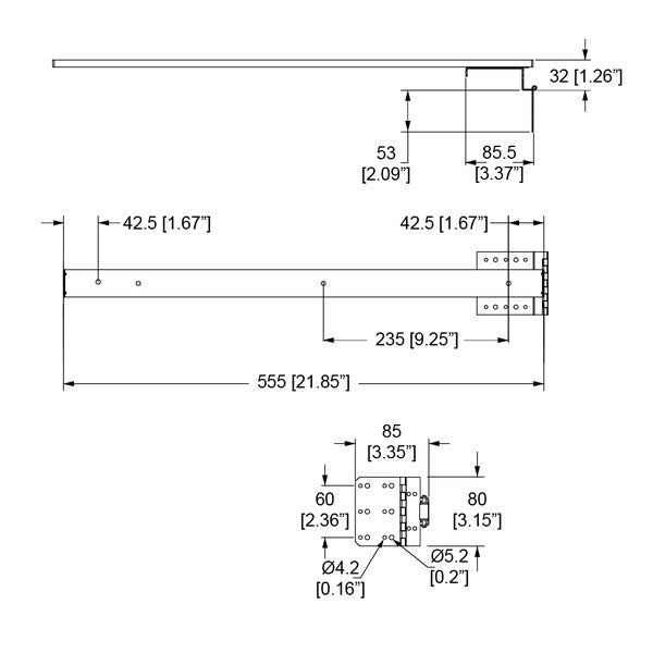 R50335 - Penn Elcom - R5033X - Door Hinge On Drawer Slide.