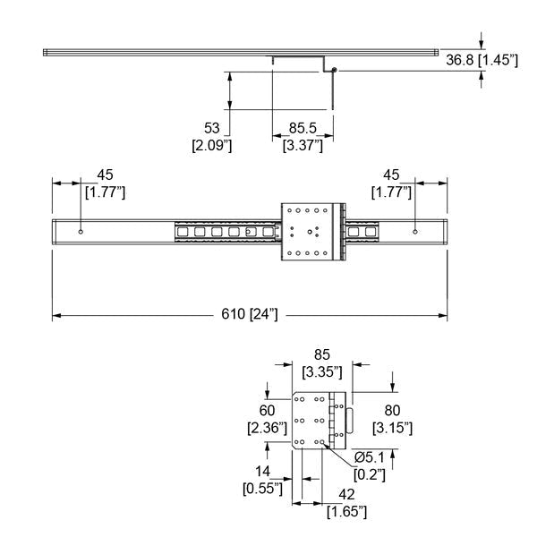 R50338 - Penn Elcom - R5033X - Door Hinge On Drawer Slide.