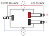 PL-C01-3-JK-2M - ProLink - PL-C01-3-JK-2M - 2m 3.5mm Jack to 2 x 1/4" Jacks.