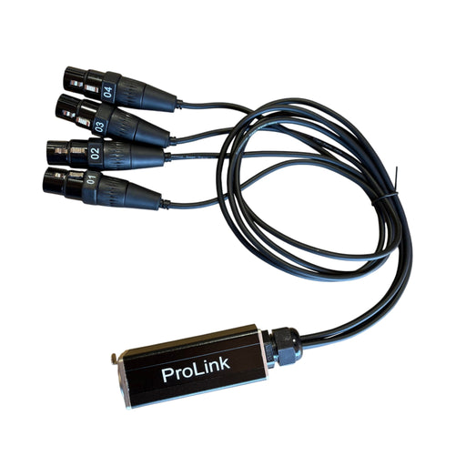 PL-CAT-3F - Prolink - PL-CAT-3F - 4 Channel 3-Pin XLR Female to Single Ethercon Multi tails.