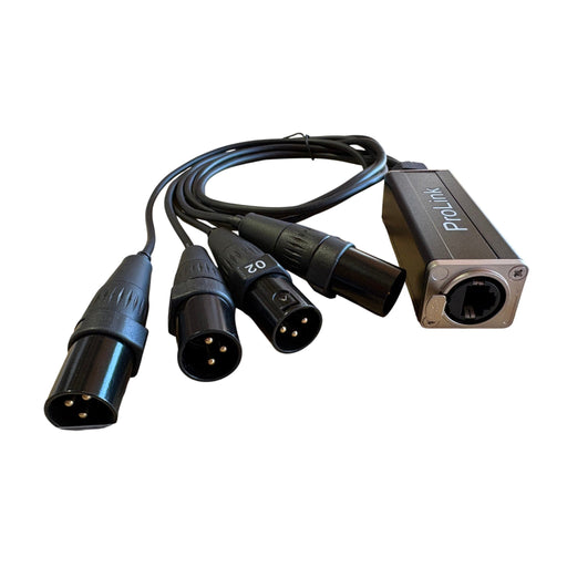 PL-CAT-3M - Prolink - PL-CAT-3M - 4 Channel 3-Pin XLR Male to Single Ethercon Multi tails.