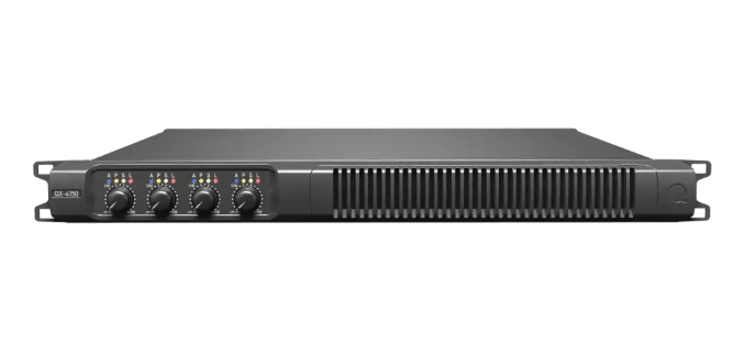 QX4150 - Quest - QX4150 - 4 x Channel Power amplifier, 150W per ch,4Ω-16Ω, 2 CH 300W 70v-100v, analogue input. Optional Dante/AES67 Version.