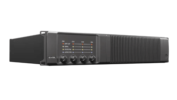 QX41500 - Quest - QX41500 - 4 x Channel Power amplifier, 1500W per ch,4Ω-16Ω, 70v-100v, analogue input. Optional Dante/AES67 Version.
