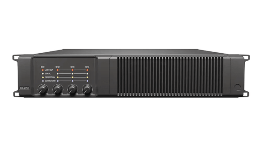QX4750 - Quest - QX4750 - 4 x Channel Power amplifier, 750W per ch,4Ω-16Ω, 2 CH 1500W 70v-100v. Optional Dante/AES67 Version.
