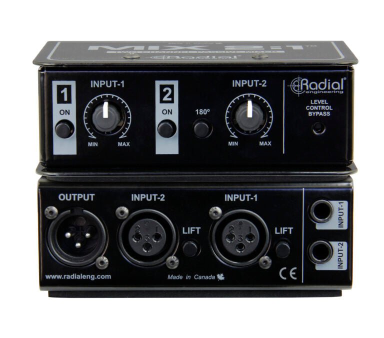 MIX-2:1 - Radial Engineering - MIX-2:1 - Two-channel Audio Combiner & Mixer.