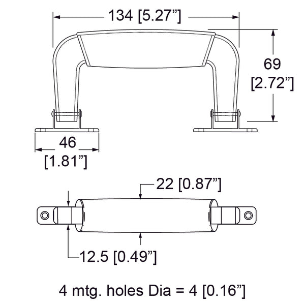 Penn Elcom - 0326 - Plastic Attache Handle. 2-Piece Brackets.