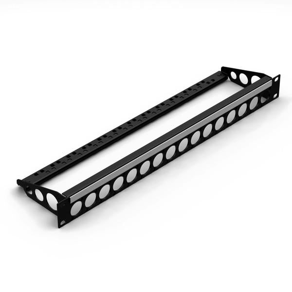 Penn Elcom - R2269/1UK-12 - Rack Panel punched for D-Series Connectors with Cable Support Bar