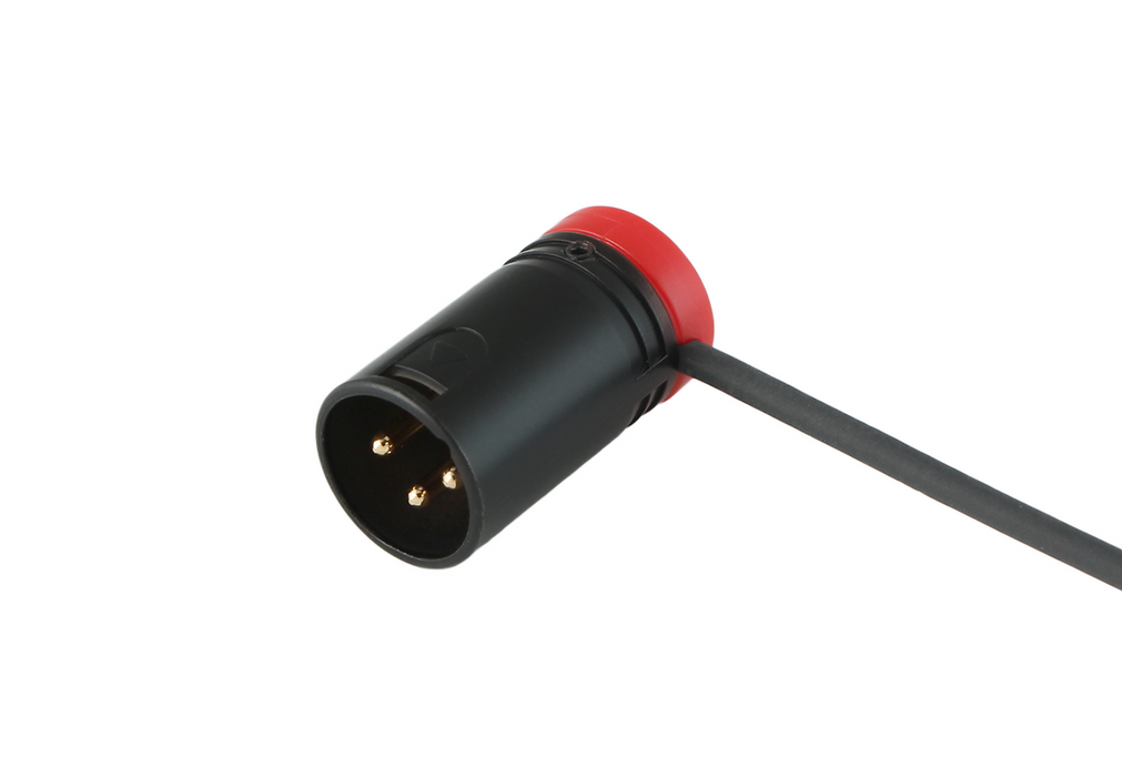 Low-Profile Right Angle XLR 3-pin Male, A-Shell - Black