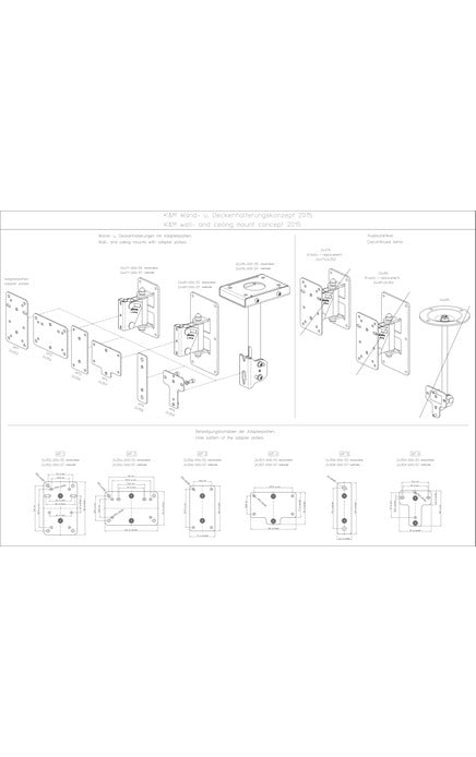 K&M - 24352-000-55 - Adapter Panel 1 For 24471 & 24481 Wall Mounts.
